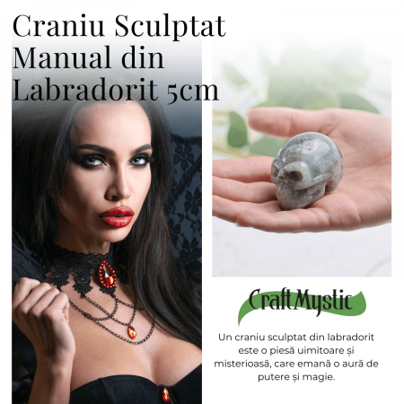 Figurina Craniu din Labradorit Natural, 5 cm - Sprijina Transformarea si Protectia Energetica [2]