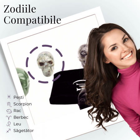 Figurina Craniu din Labradorit Natural, 5 cm - Sprijina Transformarea si Protectia Energetica [4]