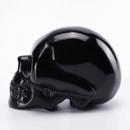 Craniu 5 cm sculptat manual din cristal de Obsidian piatra semipretioasa vindecatoare Figurina artistica pentru decor de Halloween, decoratiune pentru biroul de acasa [4]