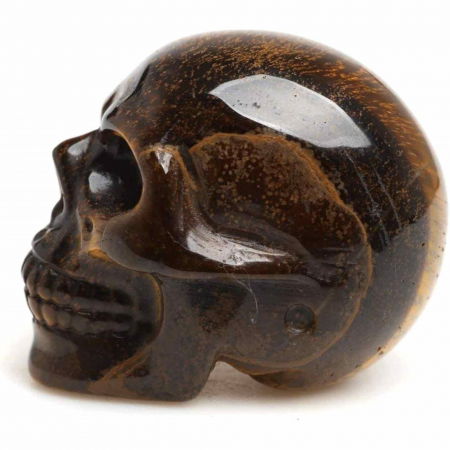 Craniu 5 cm sculptat manual din cristal de Ochi de tigru piatra semipretioasa vindecatoare Figurină artistica pentru decor de Halloween, decoraratiune pentru biroul de acasa [4]