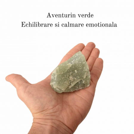 Cristal natural unicat Aventurin Verde pietre brute 9 cm - Pietre semipretioase pentru echilibru si calmare emotionala [4]