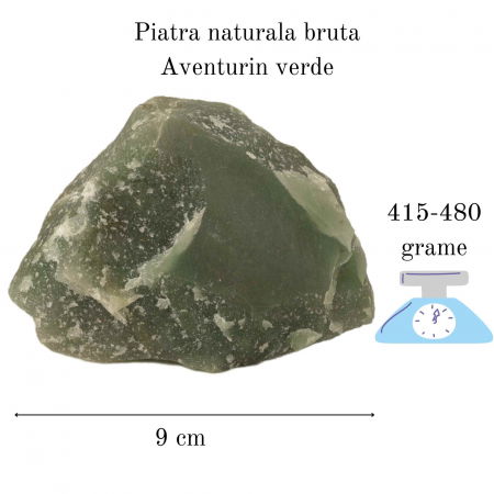 Cristal natural unicat Aventurin Verde pietre brute 9 cm - Pietre semipretioase pentru echilibru si calmare emotionala [5]
