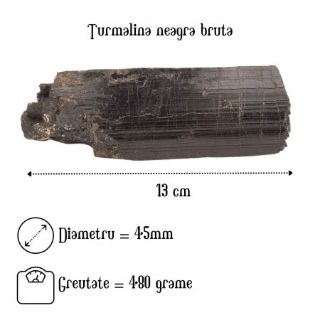 Cristal natural unicat de vindecare Turmalina neagra pietre brute 8-9 cm  - Pentru energie pozitiva, protectie [9]