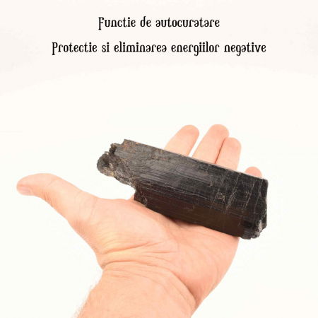 Cristal natural unicat de vindecare Turmalina neagra pietre brute 8-9 cm  - Pentru energie pozitiva, protectie [15]