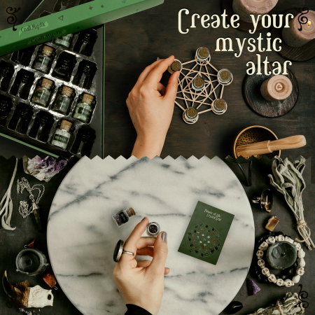 Set 21 Sticlute cu Mini Cristale si Pietre Semipretioase pentru Ritualuri Magice [3]