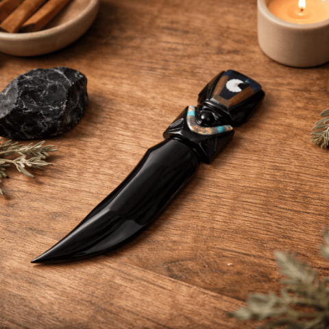 Cutit ceremonial din Obsidian natural – Editie limitata Mexic – 20 cm [3]