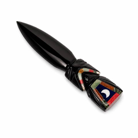 Protectie - Cuțit Ritualic din Obsidian Negru Mexican Lucrat Manual – Claritate si Transformare
