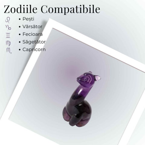 Figurina Lama din Ametist – Simbol al Calmului si Protectiei Spirituale [4]