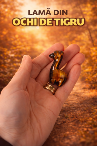 Figurina Lama din Ochi de Tigru – Simbol al Rabdarii si Protectiei Interioare [1]