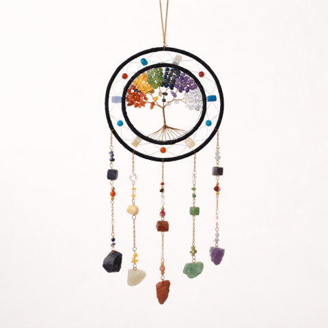 Lapis Lazuli - Dreamcatcher cu cele 7 chakre – un simbol al armoniei interioare si al protectiei spatiului personal