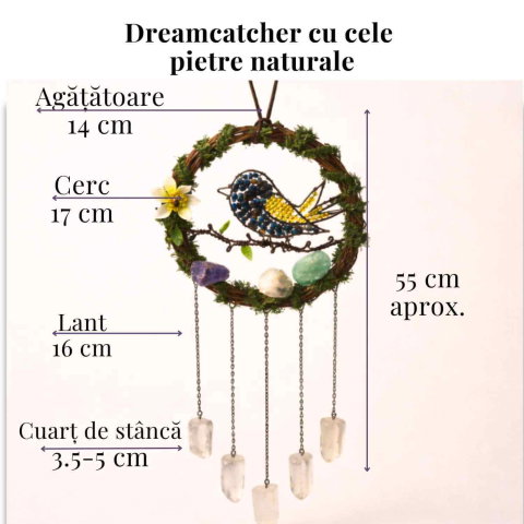 Dreamcatcher cu pietre naturale pentru echilibru, calm si intentie personala [4]
