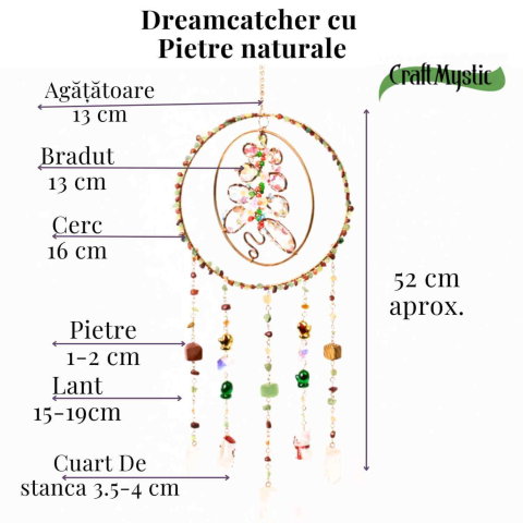 Dreamcatcher cu Pietre Naturale – Stabilitate, Echilibru si Claritate Interioara [4]
