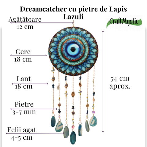 Dreamcatcher cu Lapis Lazuli si Ochi Protector – Claritate, Intuitie si Spatiu Sigur [4]
