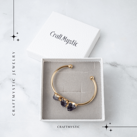 Bratara Cupru cu Ametist Brut – Claritate si Echilibru Interior [6]