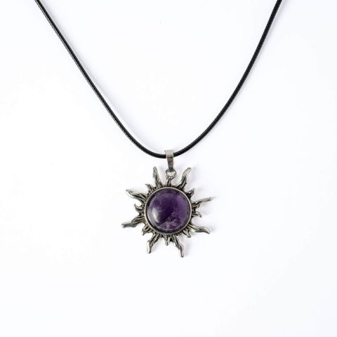 Echilibru si Spiritualitate – Colier Soare cu Ametist Natural [8]