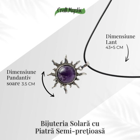 Echilibru si Spiritualitate – Colier Soare cu Ametist Natural [3]