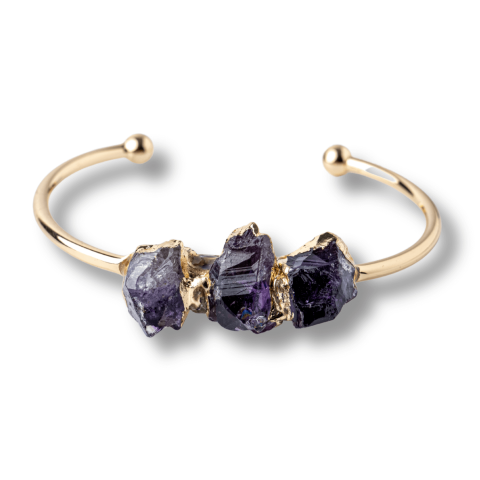 Echilibrare Energetica - Bratara Cupru cu Ametist Brut – Claritate si Echilibru Interior