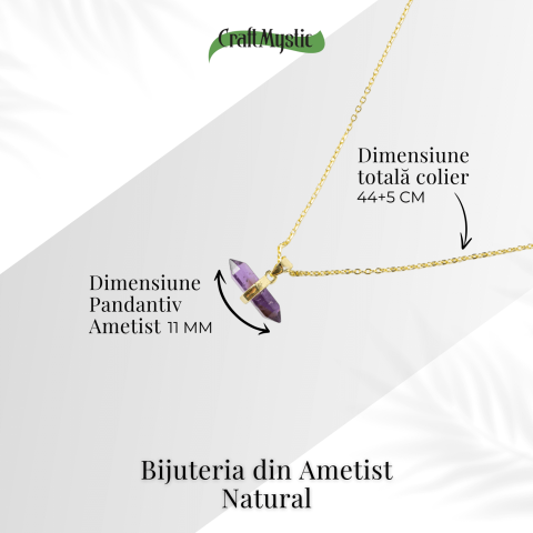 Echilibru si Linsite – Colier din Ametist Natural pe Lant de Cupru [3]