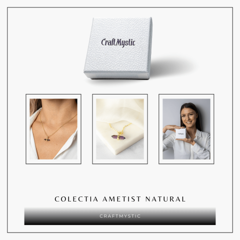 Echilibru si Linsite – Colier din Ametist Natural pe Lant de Cupru [6]