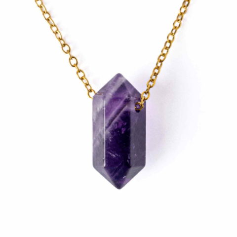Echilibrare Energetica - Calm si Echilibru – Colier din Ametist Natural cu Lant din Otel Inoxidabil