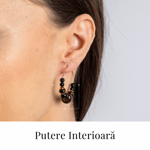 Putere Interioara – Cercei cu Ochi de Tigru si Agat Negru [1]