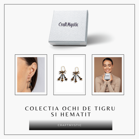 Forta Interioara si Calm – Cercei cu Hematit si Ochi de Tigru [7]