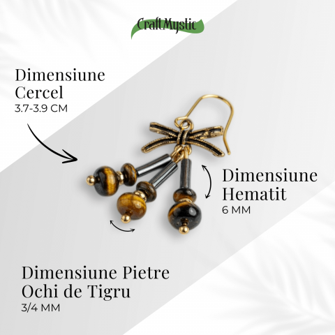 Forta Interioara si Calm – Cercei cu Hematit si Ochi de Tigru [3]