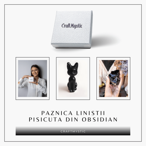 Paznica linistii – Pisicuta din Obsidian pentru Protectie si Claritate 5 cm inaltime [8]