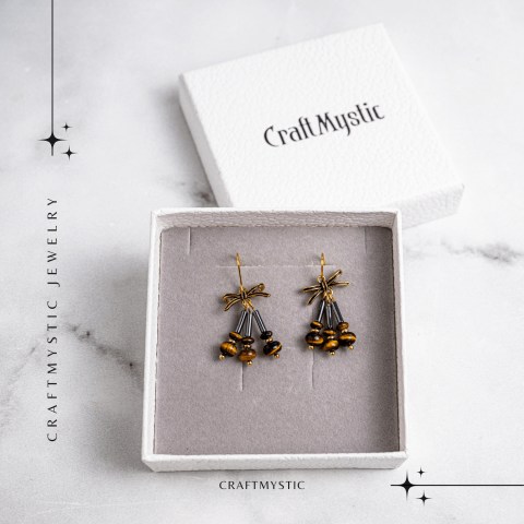 Forta Interioara si Calm – Cercei cu Hematit si Ochi de Tigru [6]