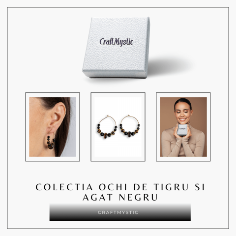 Putere Interioara – Cercei cu Ochi de Tigru si Agat Negru [7]