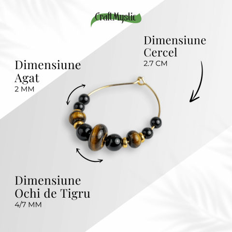 Putere Interioara – Cercei cu Ochi de Tigru si Agat Negru [3]