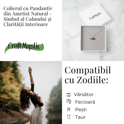 Echilibru si Liniste – Colier din Ametist Natural cu Lanț din Oțel Inoxidabil [4]