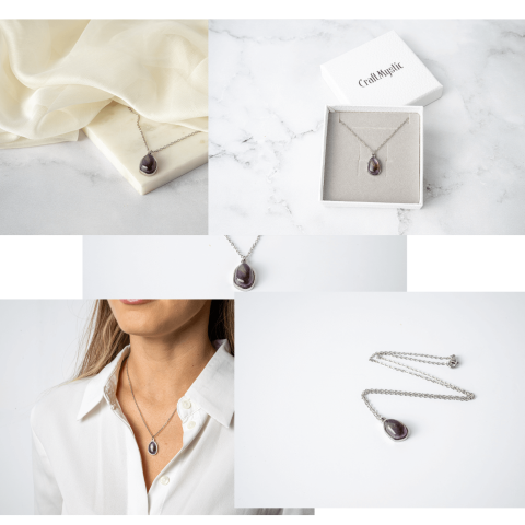 Echilibru si Liniste – Colier din Ametist Natural cu Lanț din Oțel Inoxidabil [8]