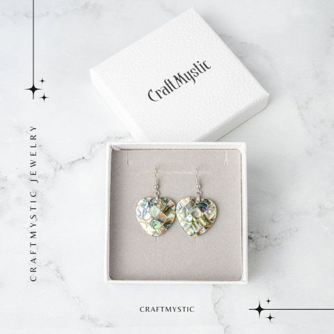 Armonie si Frumusete Naturala – Cercei Inima cu Scoica Abalone [6]