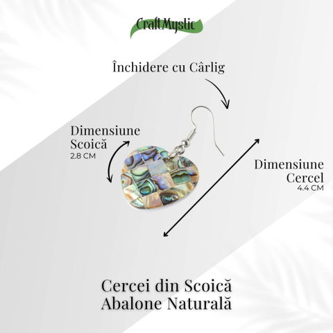 Armonie si Frumusete Naturala – Cercei Inima cu Scoica Abalone [3]