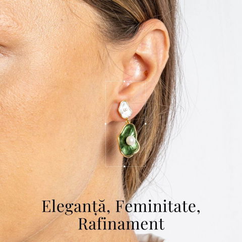 Eleganta si Delicatețe – Cercei Lotus Leaf cu Perle Naturale [1]