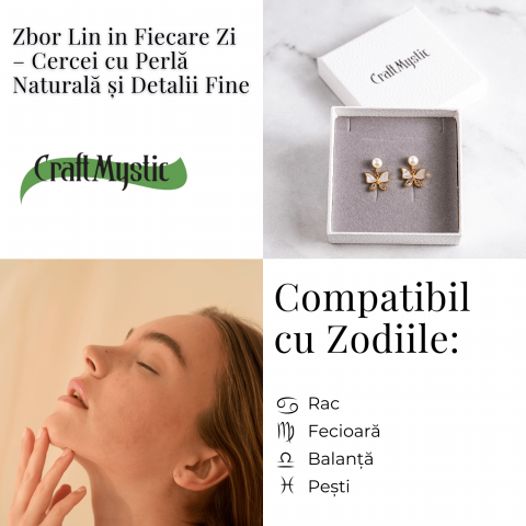 Zbor lin in fiecare zi – Cercei cu perla naturala si detalii fine [6]