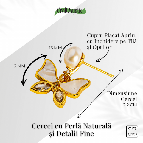 Zbor lin in fiecare zi – Cercei cu perla naturala si detalii fine [2]