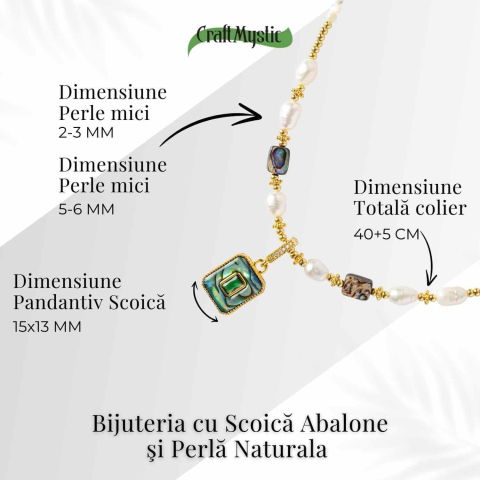 Eleganta si Armonie – Colier cu Perle si Scoica Abalone Naturale [3]