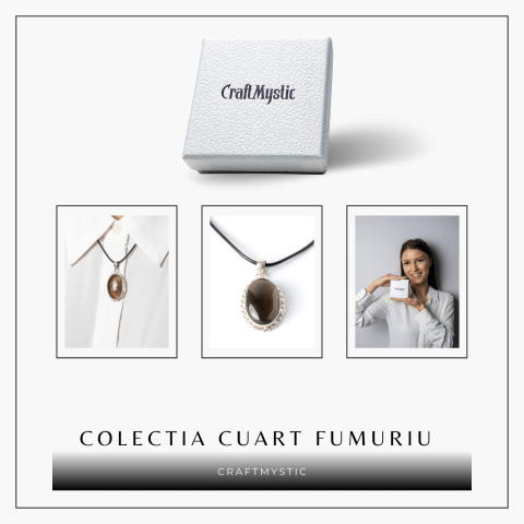 Colier cu Cuart Fumuriu Natural Oval/Rotund – Protectie si Echilibru [7]