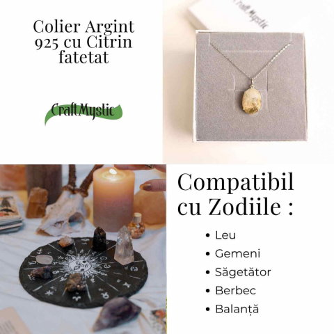 Energie si Bucurie Zilnica – Colier Inima cu Citrin si Argint 925 [3]