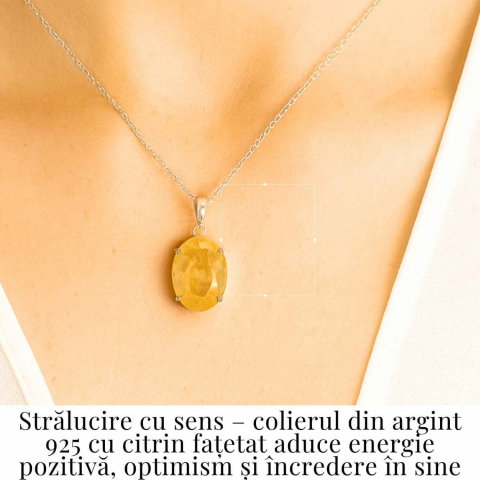 Energie si Bucurie Zilnica – Colier Inima cu Citrin si Argint 925 [1]