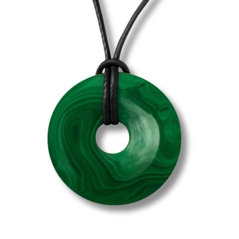 Colier Malachit Natural Pi pe Snur Reglabil – Transformare, Protectie si Echilibru Interior [9]