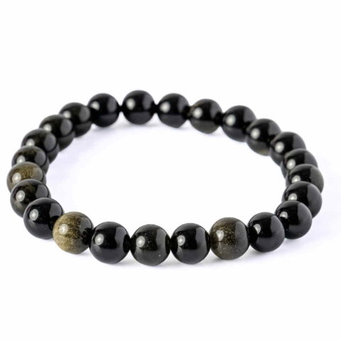 Incredere si Curaj - Claritate si Protectie – Bratara din Obsidian Auriu Natural de 8mm