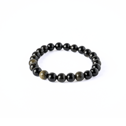 Claritate si Protectie – Bratara din Obsidian Auriu Natural de 8mm [8]