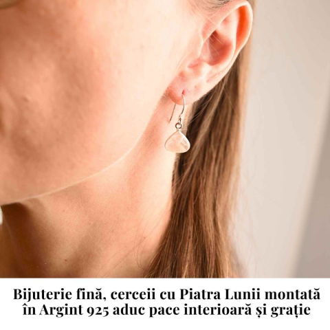 Cercei Argint 925 cu Piatra Lunii Triunghi Rotunjit – Armonie si Intuitie [1]