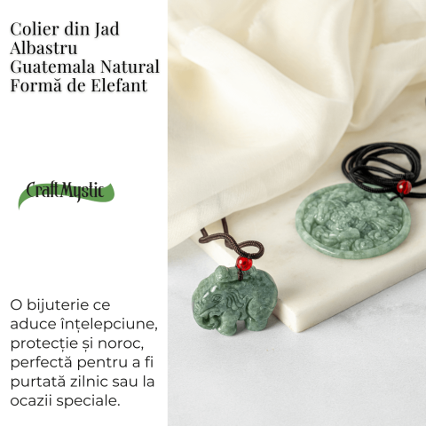 Noroc si Protectie – Colier Elefant din Jad Natural de Rusia [2]