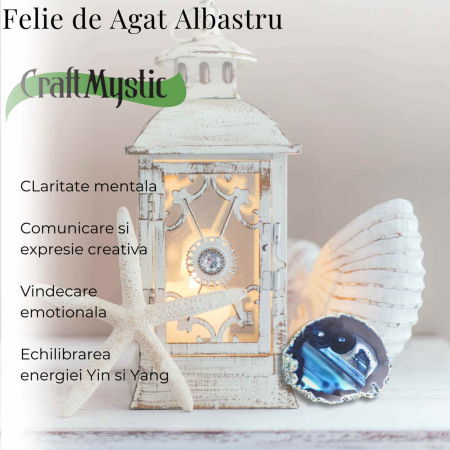 Felie de Agat Albastru in Forma Neregulata - Stimuleaza Creativitatea si Echilibrul Emotional [4]