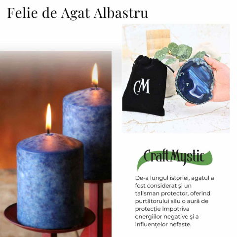 Felie de Agat Albastru 9-10 cm – Calm si Claritate Mentala [6]
