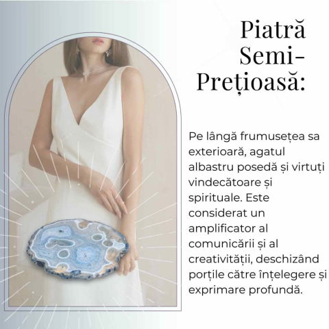 Felie de Agat Albastru 9-10 cm – Calm si Claritate Mentala [1]